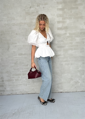 Marie puff sleeve bubble bluse Bright White ROTATE By Birger Christensen 
